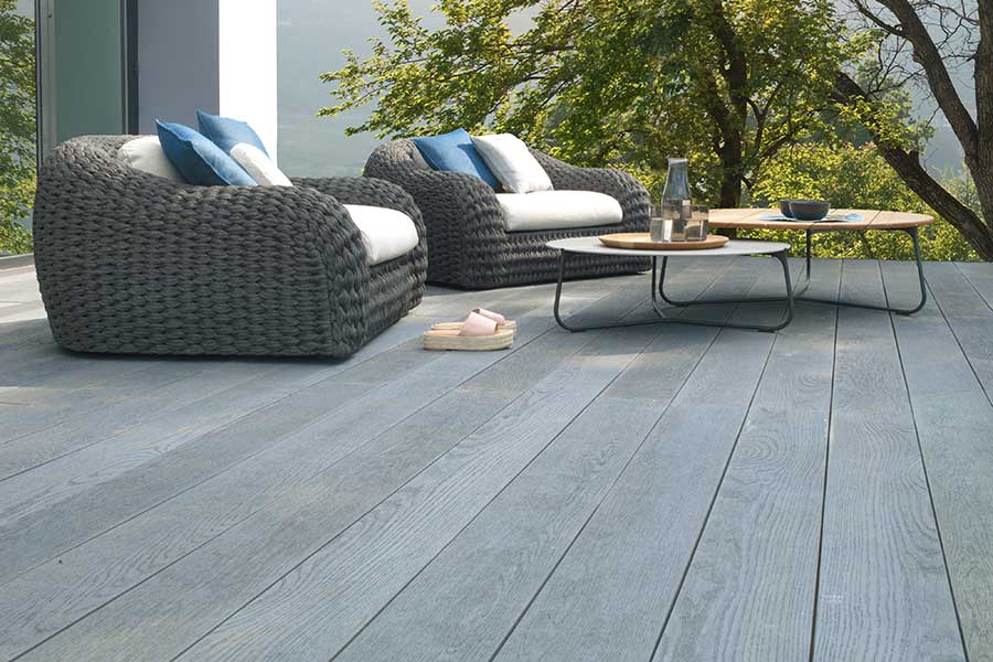 Millboard brushed basalt blue grey wood effect composite decking
